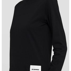 Gill Sander Signature Round Neck Long Sleeve Cotton T-Shirt